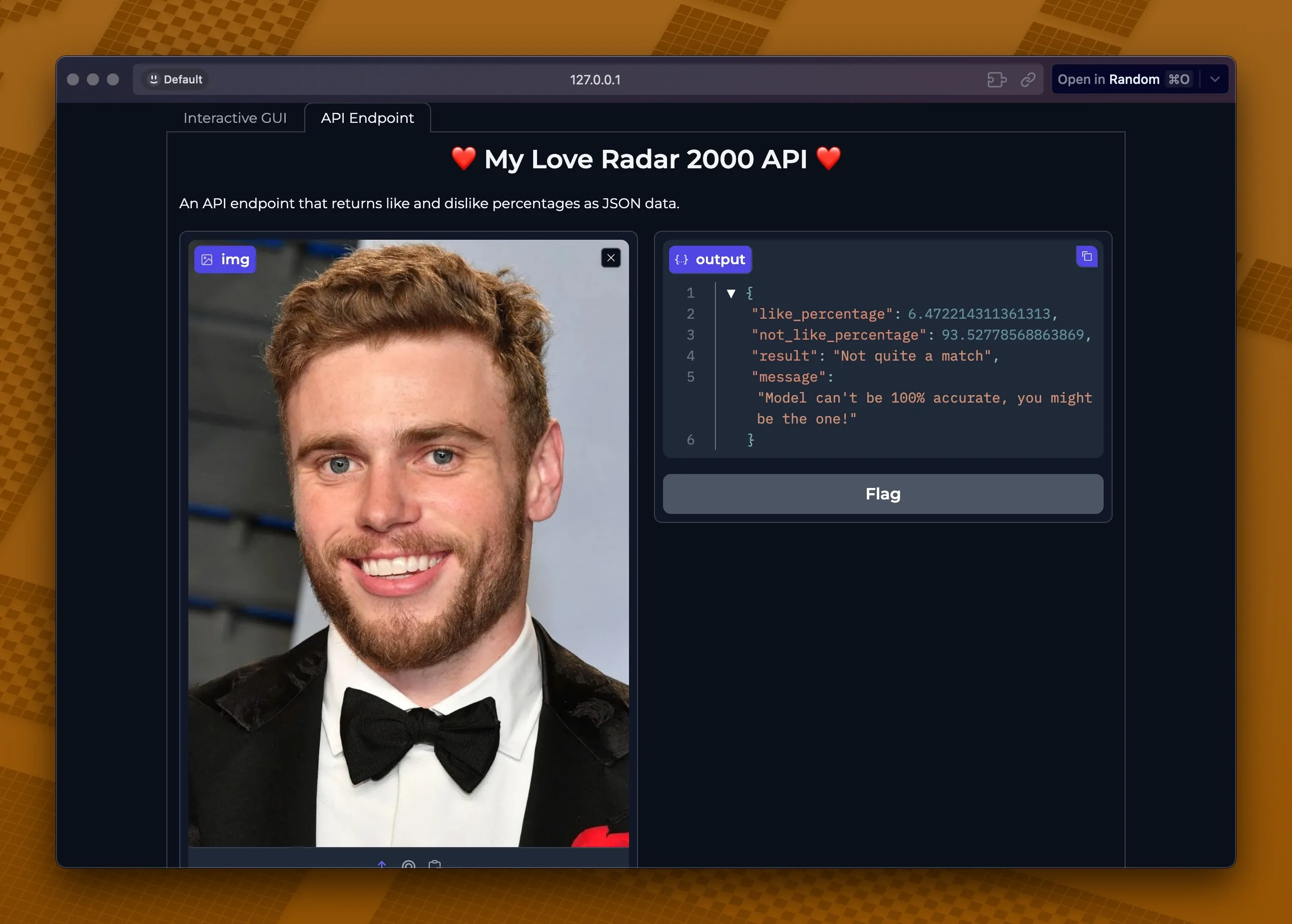 Hot guy in a test